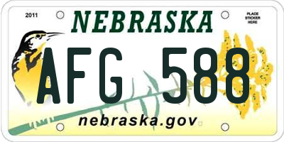 NE license plate AFG588