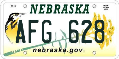 NE license plate AFG628