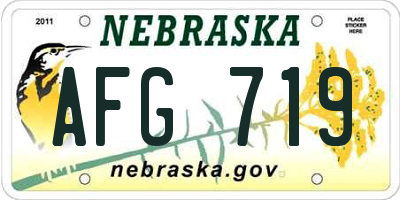 NE license plate AFG719