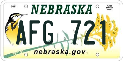 NE license plate AFG721