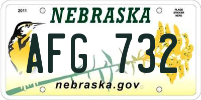 NE license plate AFG732