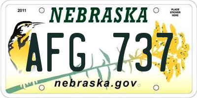 NE license plate AFG737