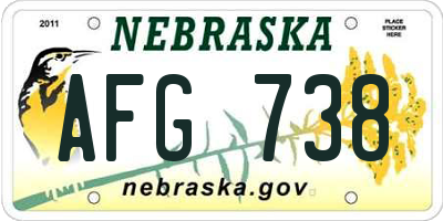NE license plate AFG738