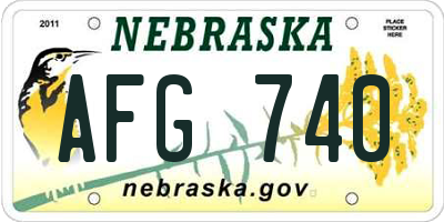 NE license plate AFG740