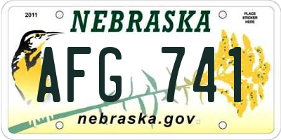 NE license plate AFG741