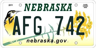 NE license plate AFG742