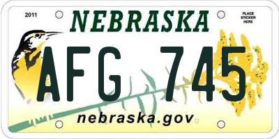 NE license plate AFG745