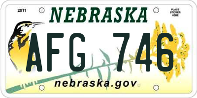 NE license plate AFG746