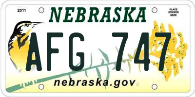 NE license plate AFG747