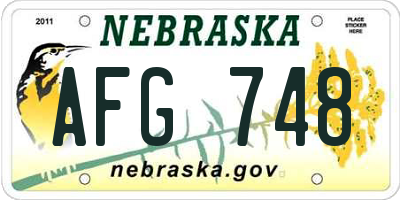 NE license plate AFG748