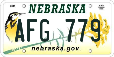 NE license plate AFG779