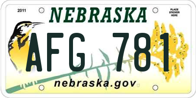 NE license plate AFG781