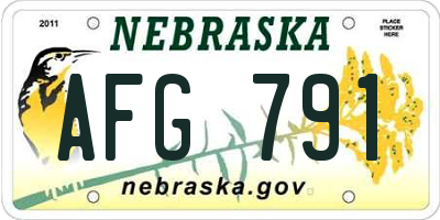 NE license plate AFG791