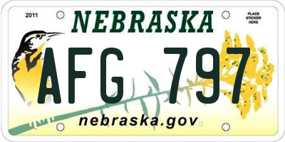 NE license plate AFG797