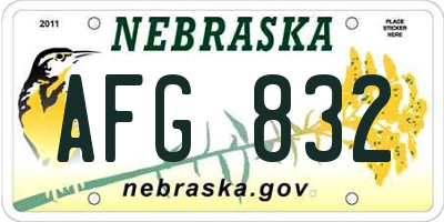 NE license plate AFG832