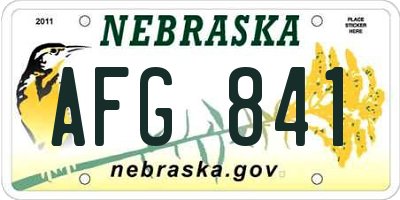 NE license plate AFG841