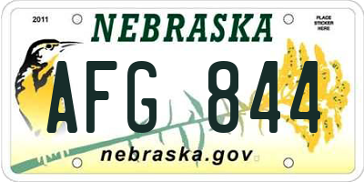 NE license plate AFG844
