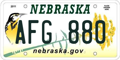 NE license plate AFG880