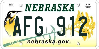 NE license plate AFG912