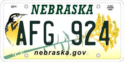 NE license plate AFG924