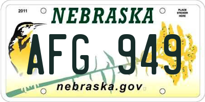 NE license plate AFG949