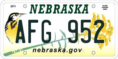 NE license plate AFG952