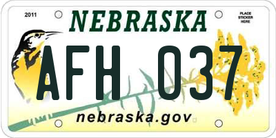 NE license plate AFH037