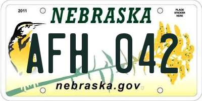NE license plate AFH042