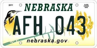 NE license plate AFH043