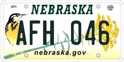 NE license plate AFH046