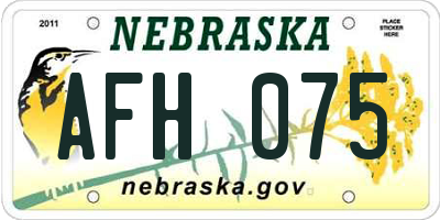 NE license plate AFH075