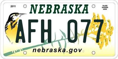 NE license plate AFH077