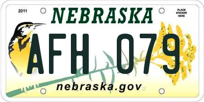 NE license plate AFH079