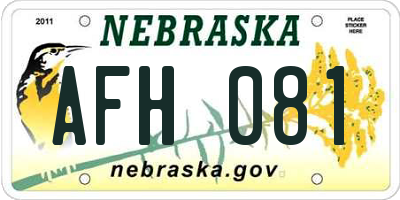 NE license plate AFH081