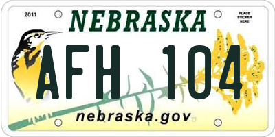 NE license plate AFH104