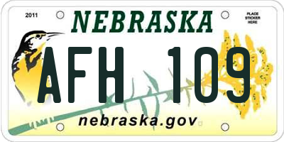 NE license plate AFH109