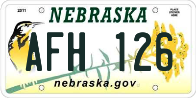 NE license plate AFH126