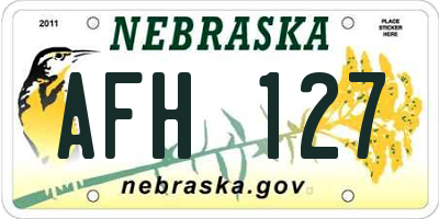 NE license plate AFH127