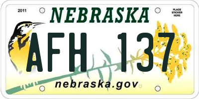 NE license plate AFH137