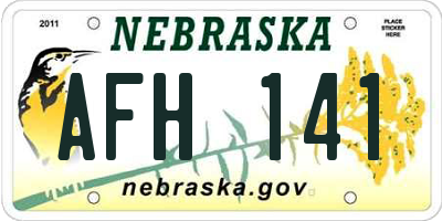 NE license plate AFH141