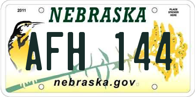 NE license plate AFH144