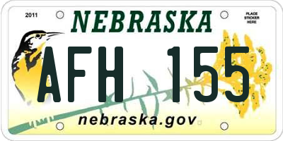 NE license plate AFH155