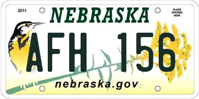 NE license plate AFH156