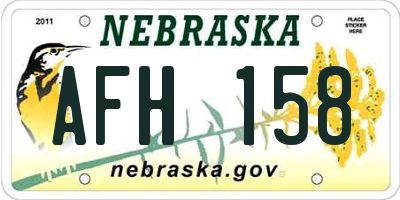 NE license plate AFH158