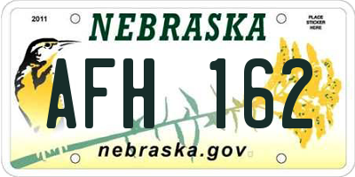 NE license plate AFH162
