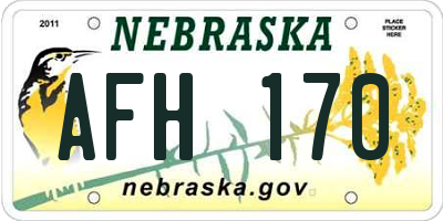 NE license plate AFH170