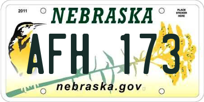 NE license plate AFH173