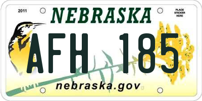 NE license plate AFH185