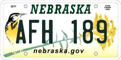 NE license plate AFH189