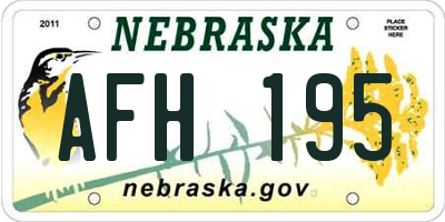 NE license plate AFH195
